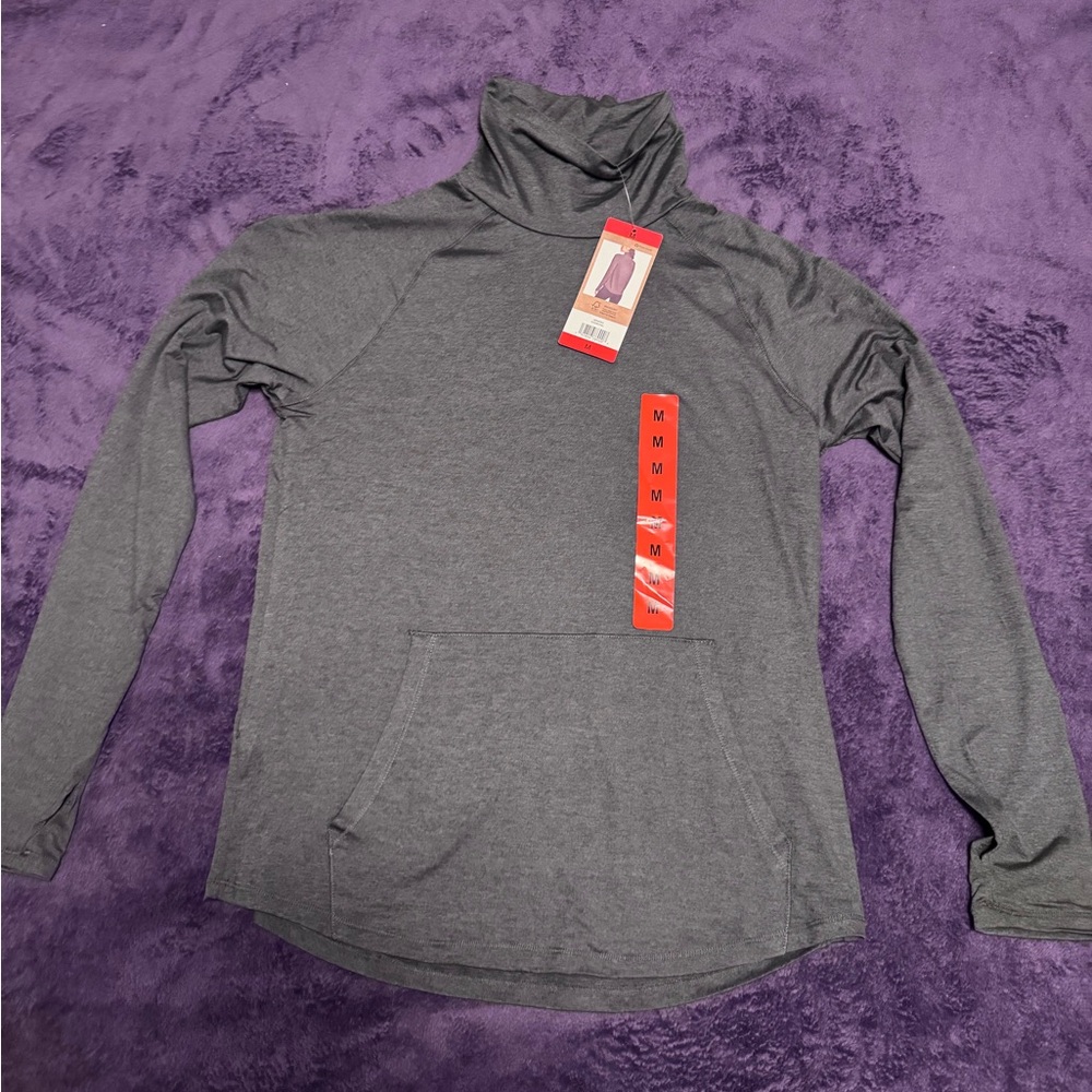NWT Eddie Bauer Funnel Neck Turtle Neck Pullover Women’s Size M. Gray